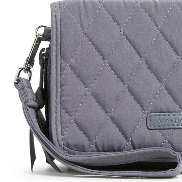 NWOT Vera Bradley RFID 3-in-1 Crossbody Bag in Microfiber Blue/Grey - Picture 11 of 11